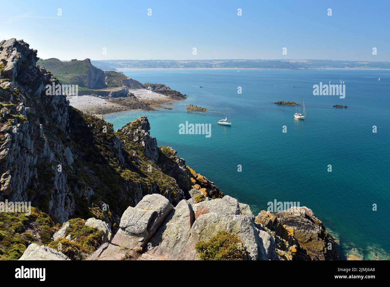 Beautiful view of PortBlanc cove ("anse de Portblanc" in french) next