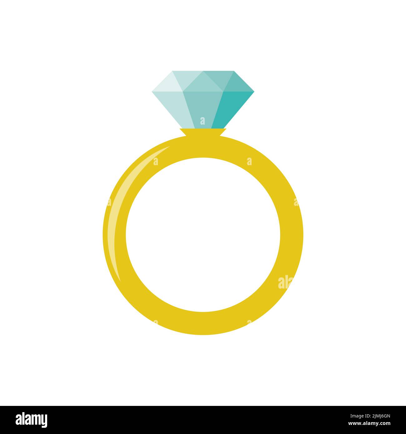 Golden engagement ring with a diamond. Vector illustration Stock Vector ...