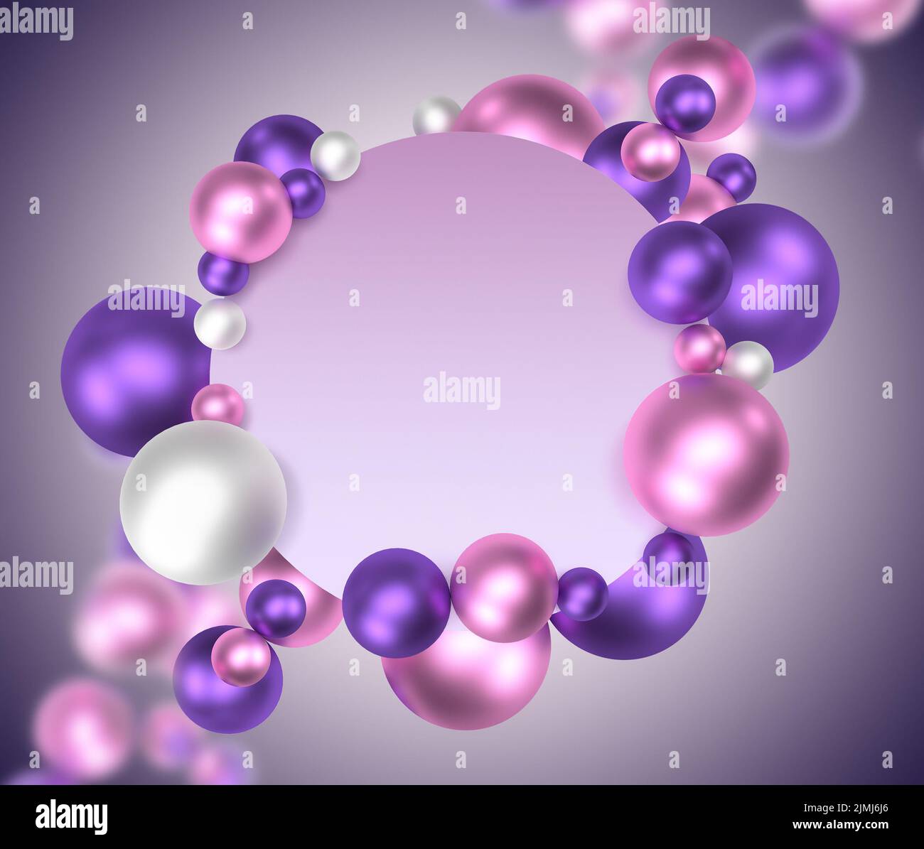 Abstract Bright Background with Pearlescent Balls Stock Photo