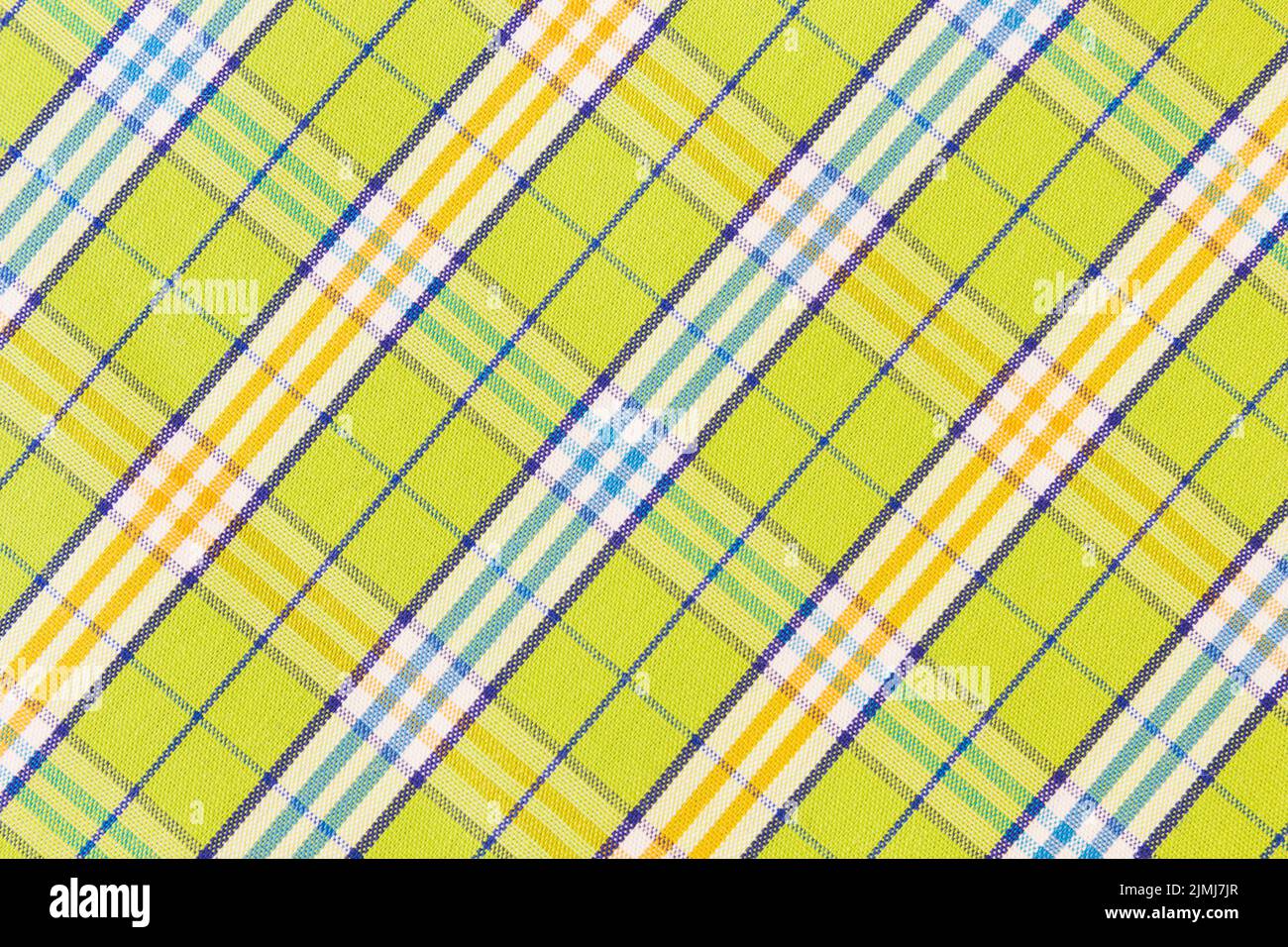 Green gingham textile texture background Stock Photo