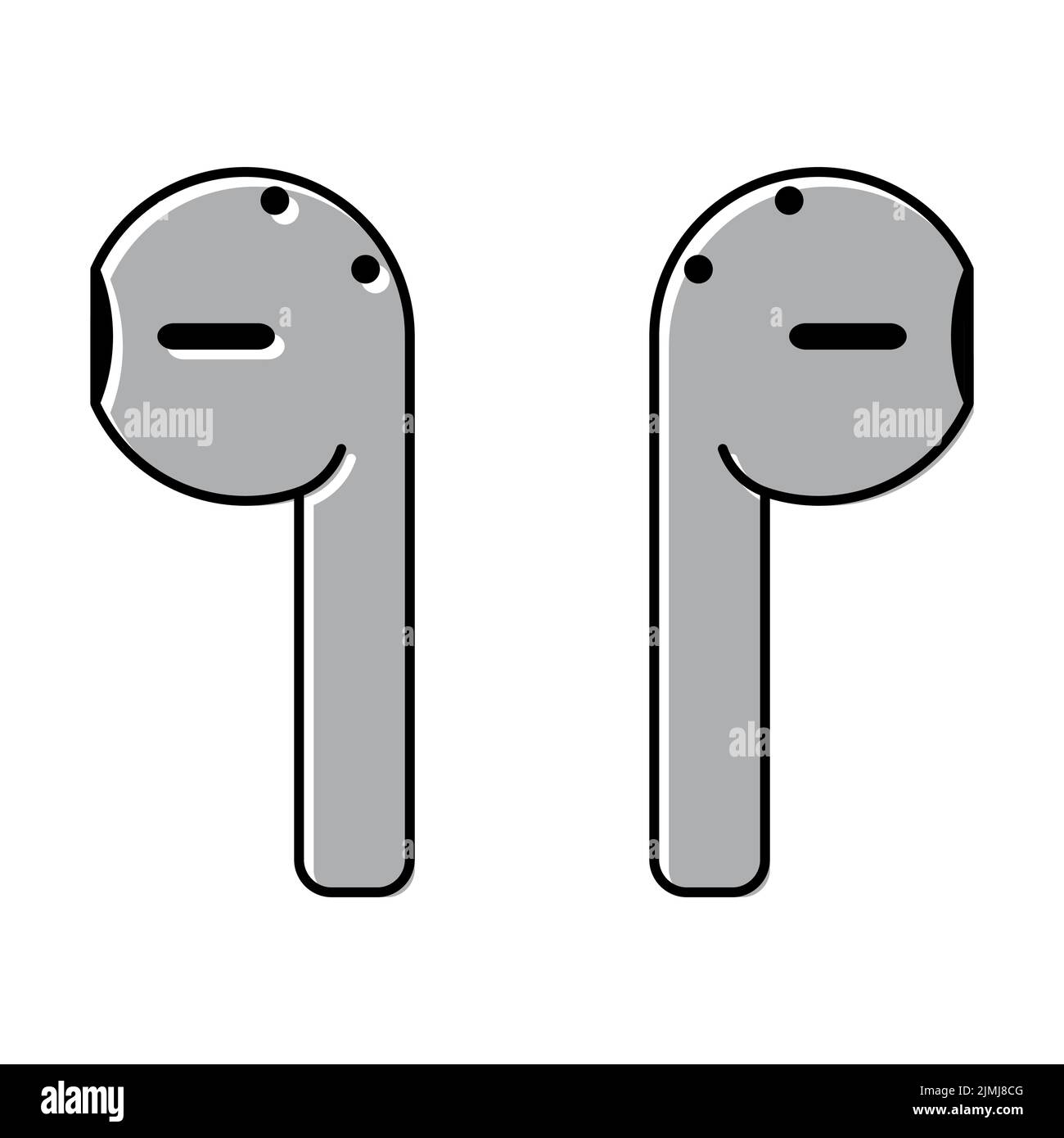 Set of Earphones music flat icon, sound technology device sign, web