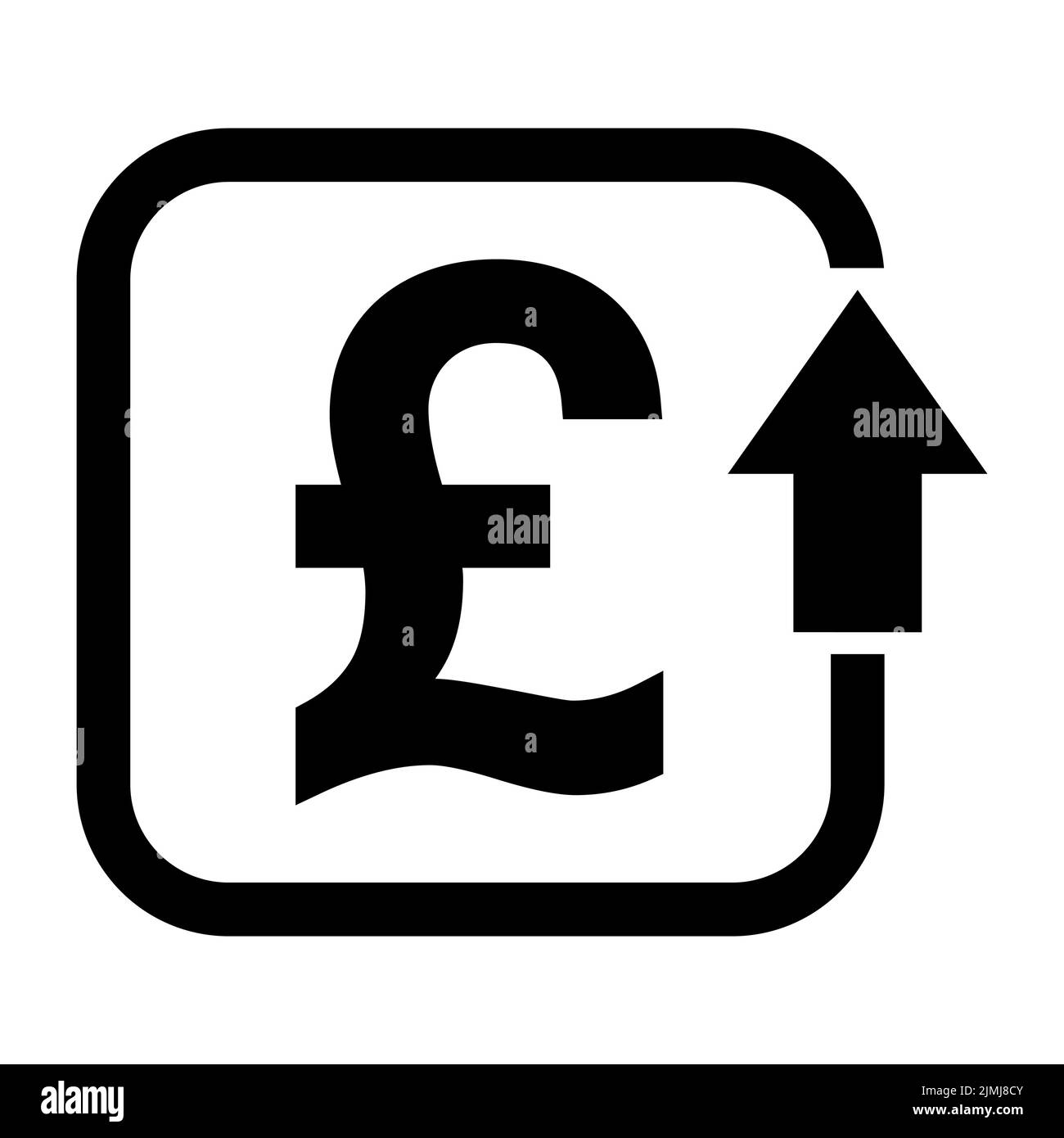 Cost symbol pound increase icon. Income vector symbol isolated on ...
