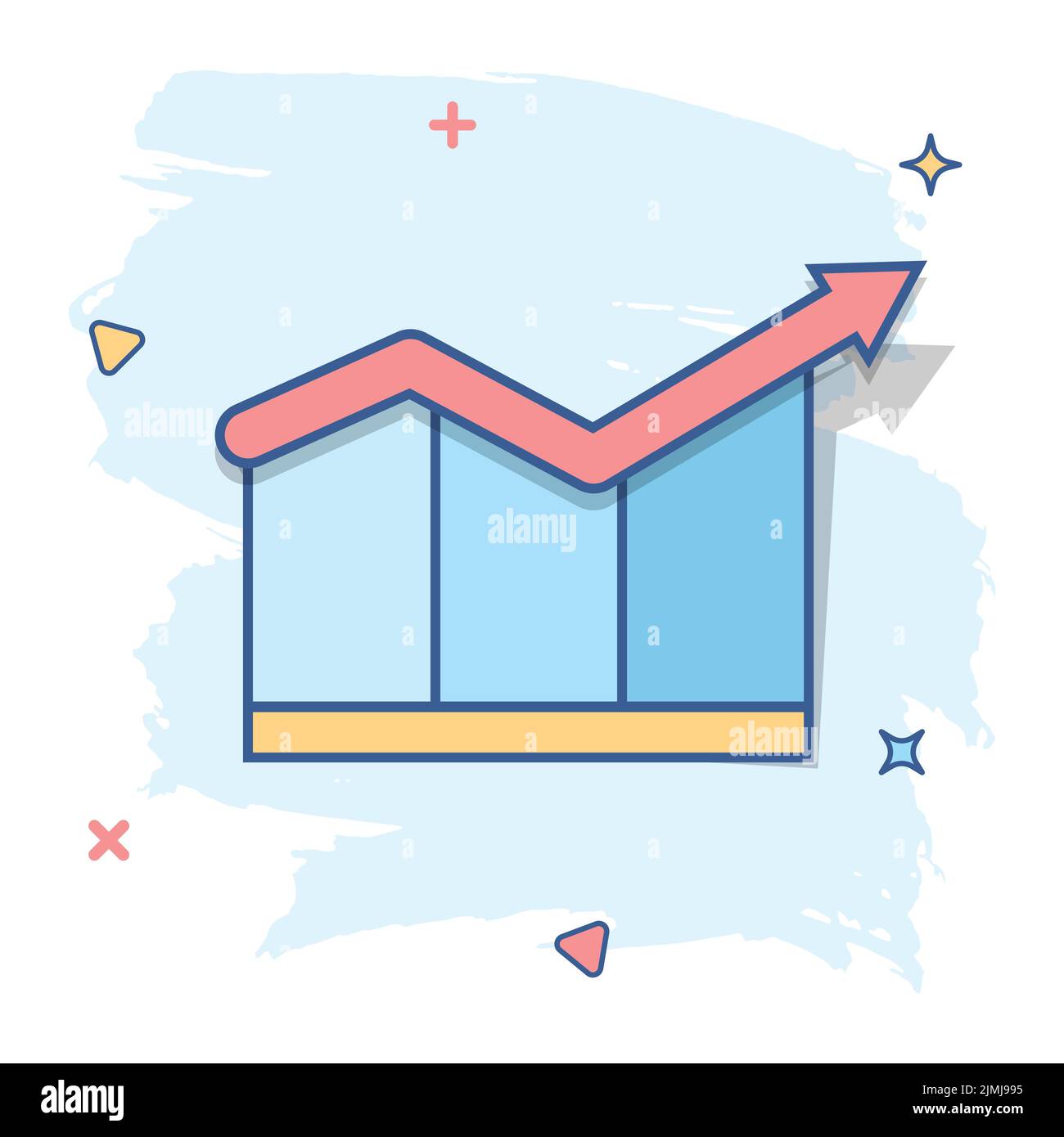Cartoon chart icon in comic style. Graph illustration pictogram ...