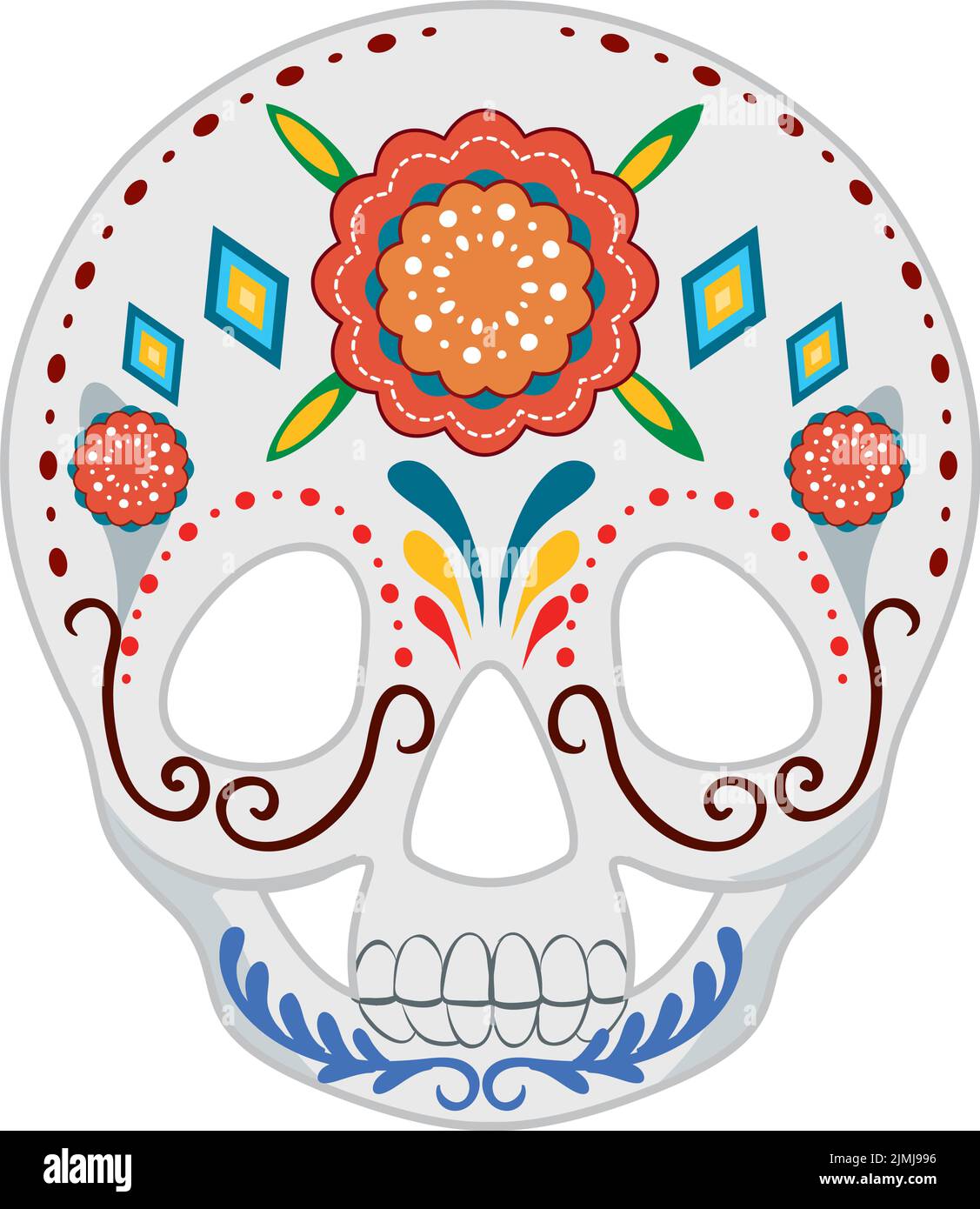 Mexican painted skull isolated illustration Stock Vector Image & Art Alamy