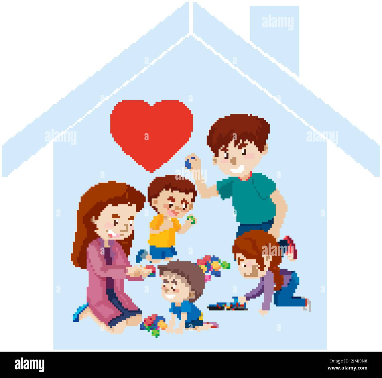 Happy family home icon illustration Stock Vector Image & Art - Alamy