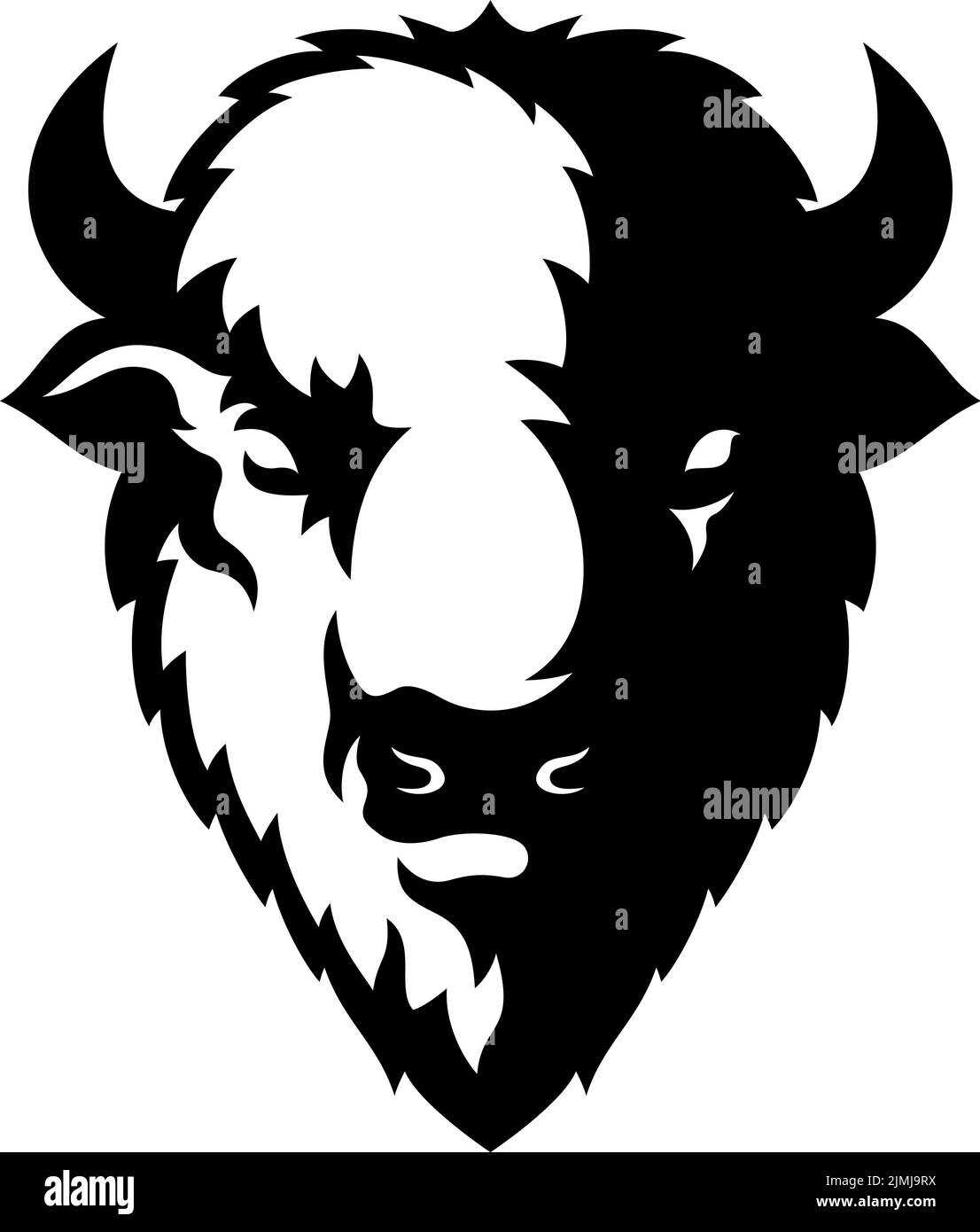 Bison (American Buffalo) Head Mascot Design Stock Vector Image & Art