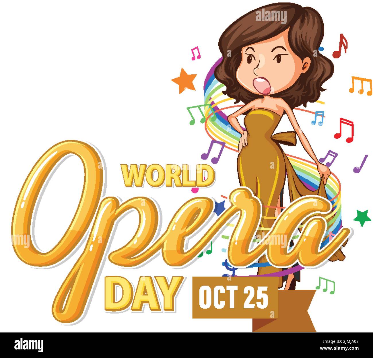 World Opera Day Banner Concept Vector illustration Stock Vector Image