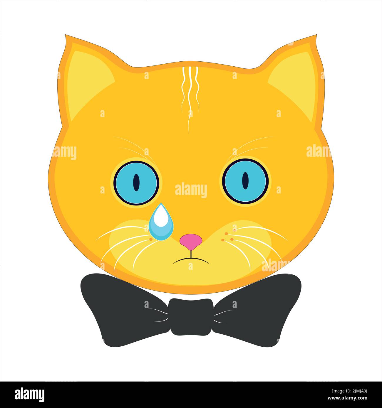 Sad Crying Cat. Cartoon Vector Illustration. Crying Cat Meme. Cat Face  Stock Vector - Illustration of character, design: 70606013