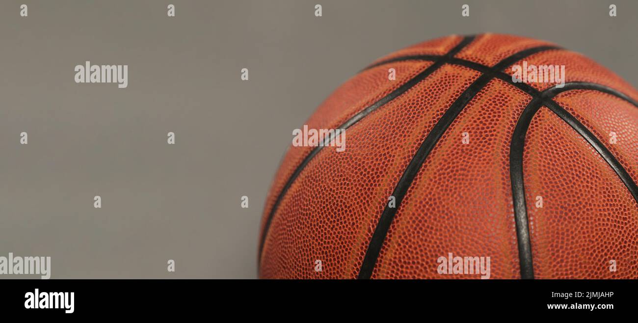 High angle basketball with copy space Stock Photo