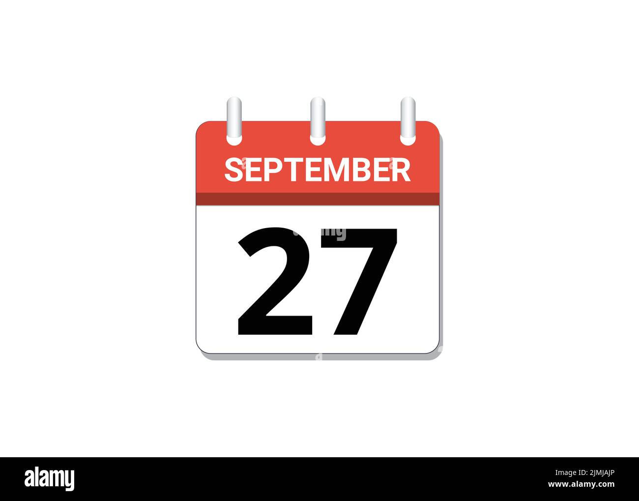 September, 27th calendar icon vector, concept of schedule, business and tasks Stock Vector