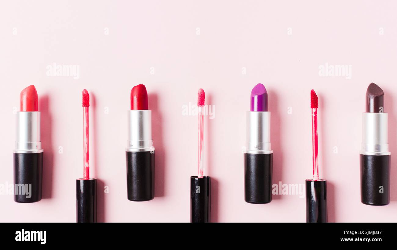 Lipstick brushes light surface Stock Photo Alamy
