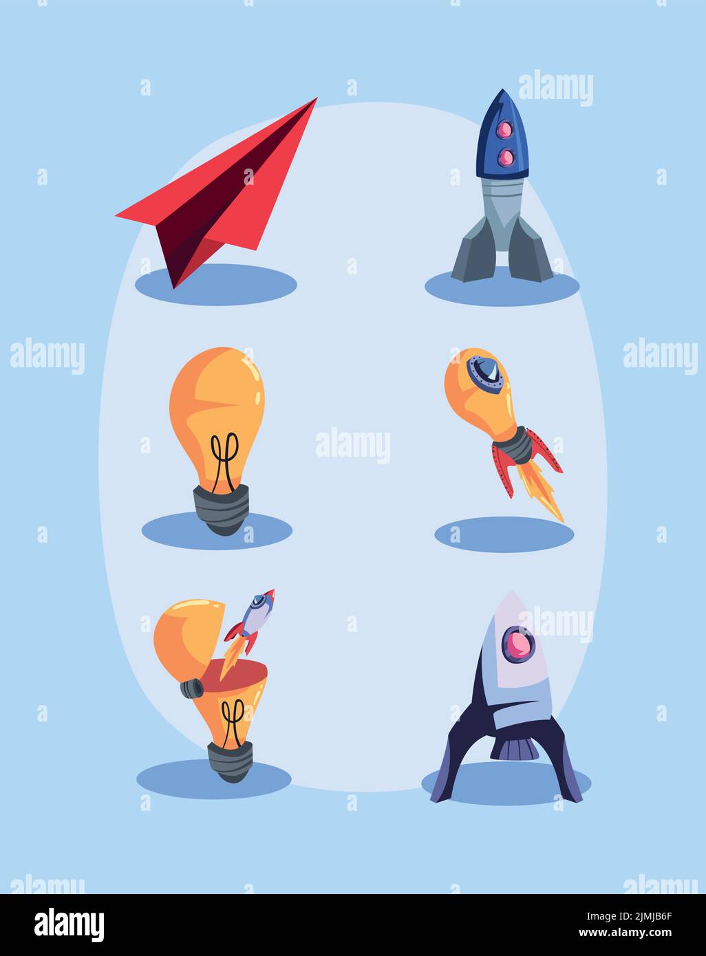 Flat startup items stock vector image art alamy