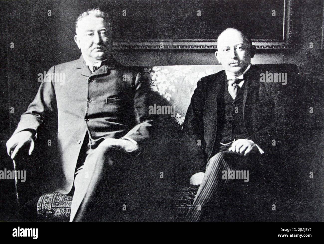 Cecil Rhodes and Alfred Beit, instrumental in the Jameson Raid Stock Photo
