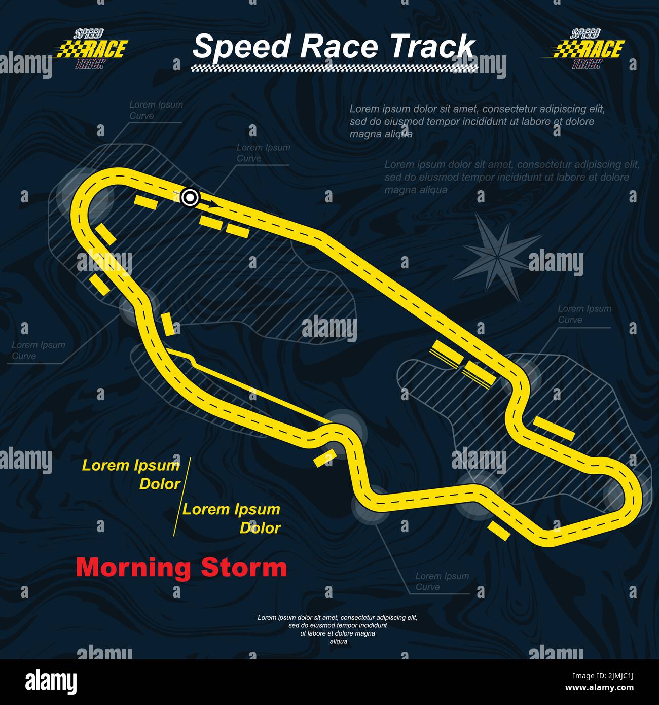 Yellow and blue race track banner Stock Vector Image & Art - Alamy