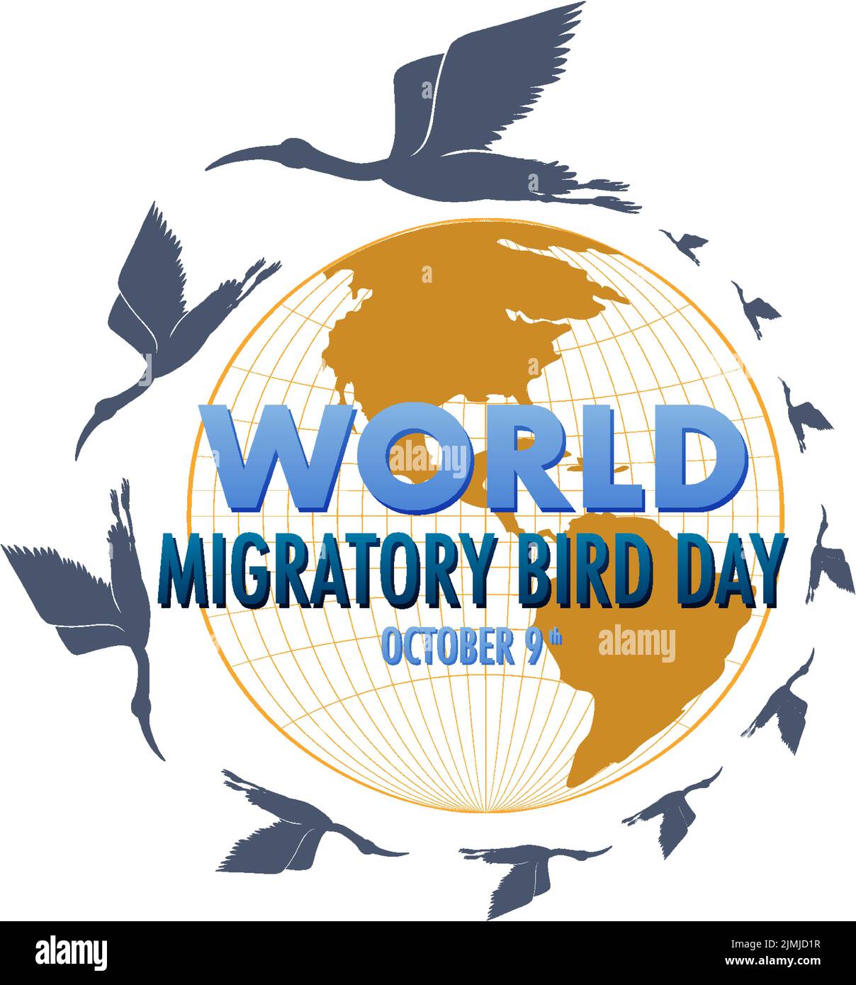 World Migratory Bird Day Banner Template illustration Stock Vector