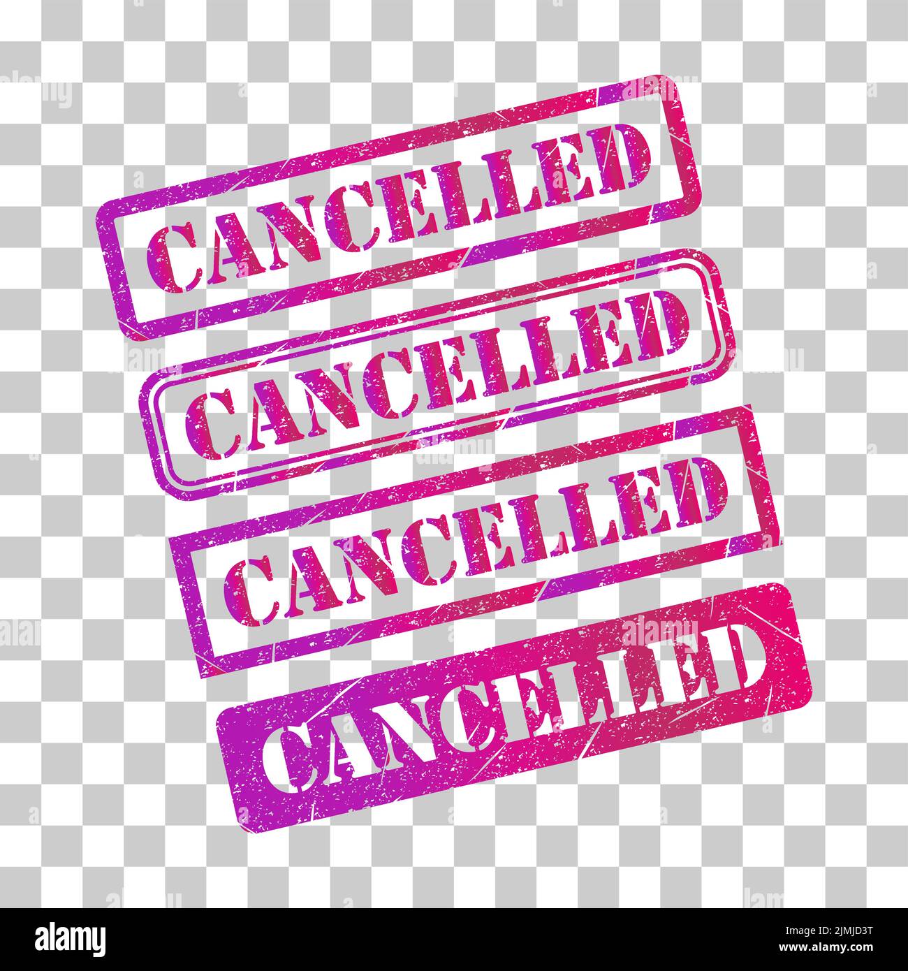 Set of Cancelled stamp symbol, label sticker sign button, text banner ...