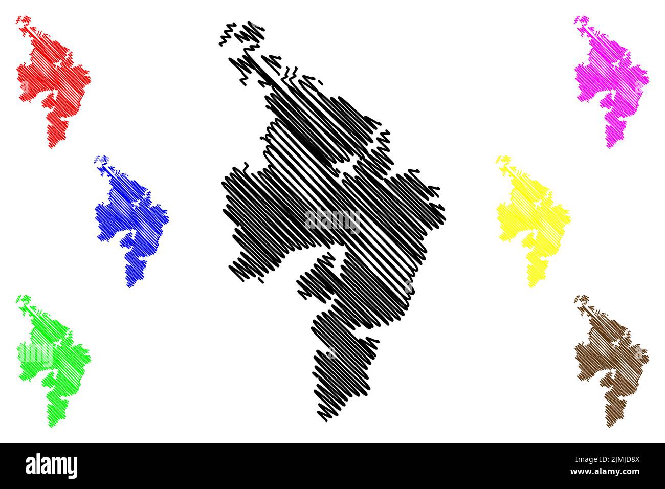 Vardo island (Republic of Finland, Aland Islands) map vector illustration, scribble sketch Vardö map Stock Vector