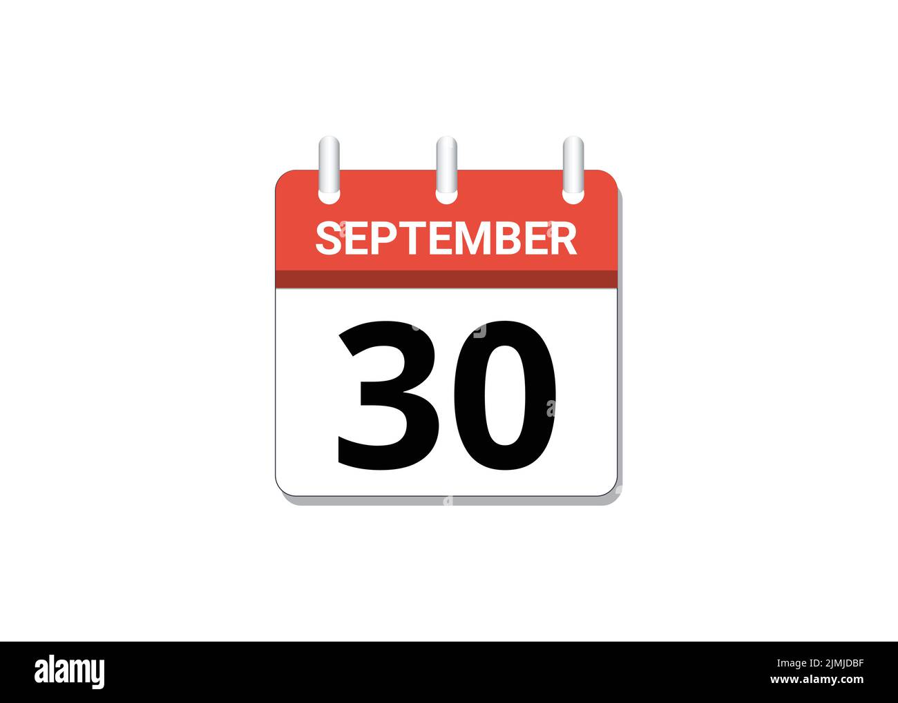 September, 30th calendar icon vector, concept of schedule, business and tasks Stock Vector Image