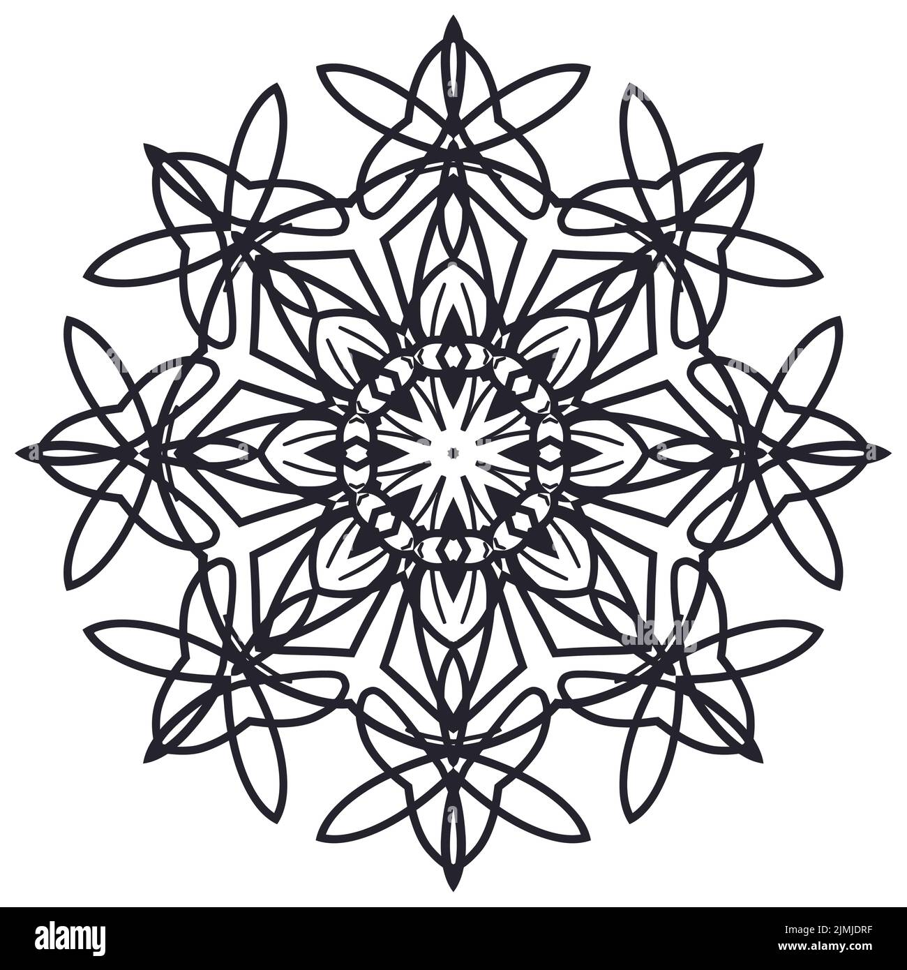 A black mandala pattern sketch on a white background Stock Vector Image ...