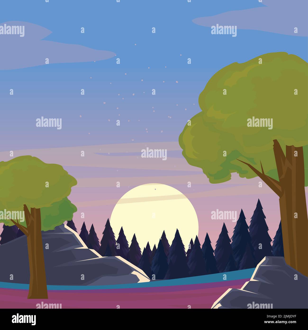 vector of sunset Stock Vector Image & Art - Alamy