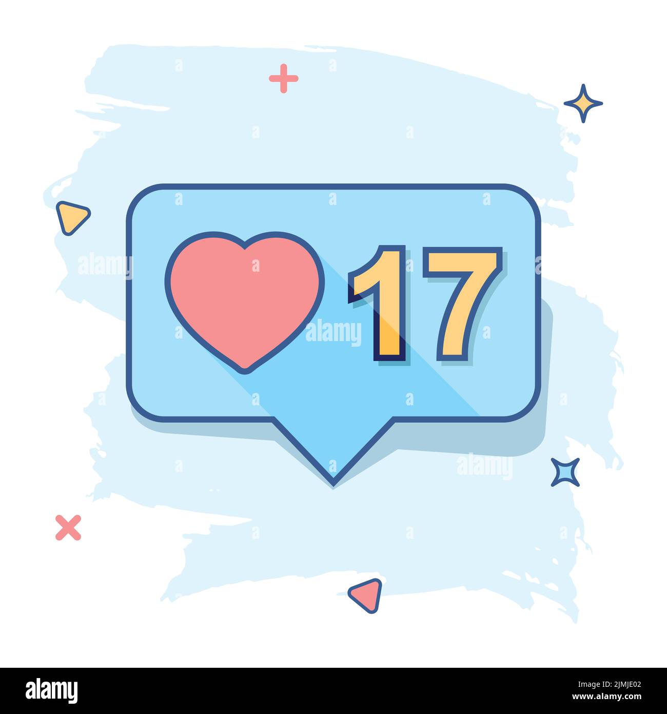 Vector cartoon like, comment, follower icon in comic style. Subscribe ...