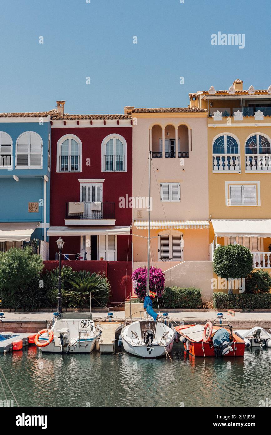Venetian Houses Near Coast in Alboraya Beach, Valencia Stock Photo