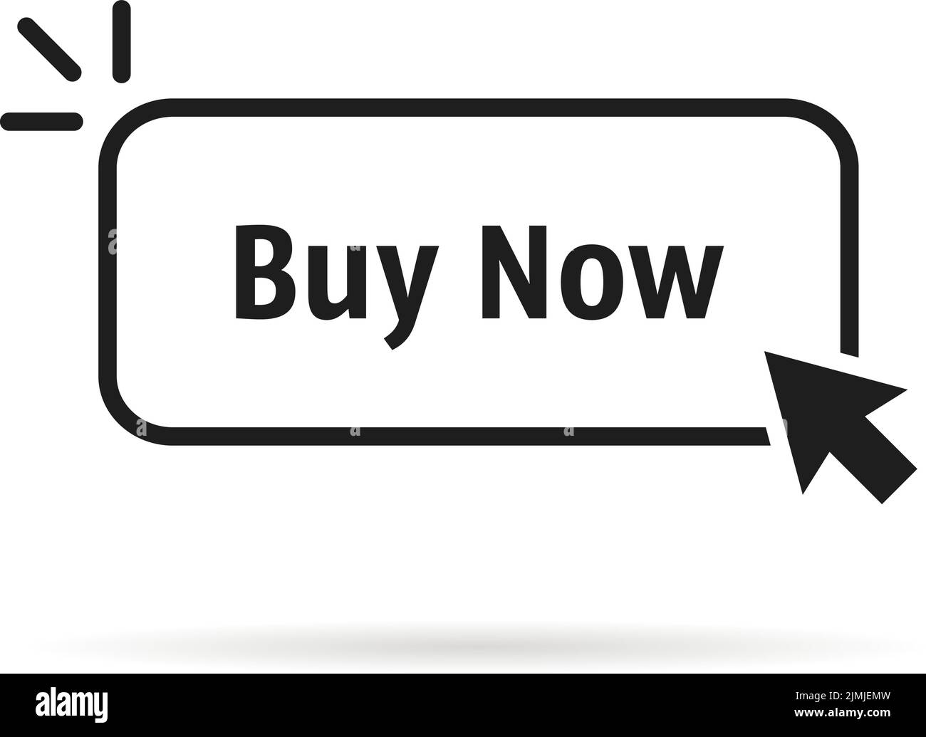 black thin line buy now button Stock Vector