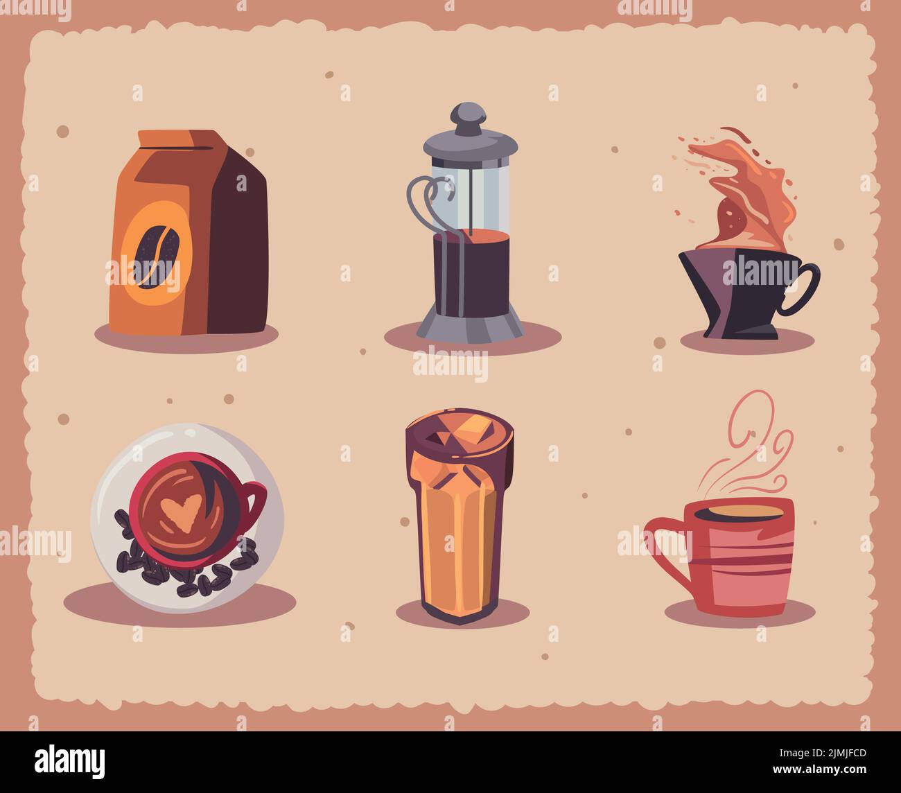 flat coffee items Stock Vector Image & Art Alamy