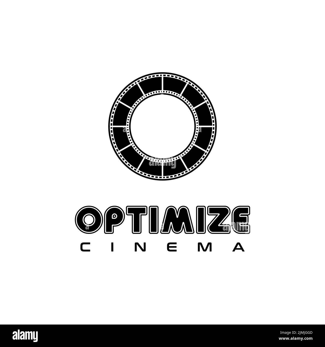 Camera Tape Reel Letter O for Film Production Or Film Studio Logo Design Inspiration Stock Vector