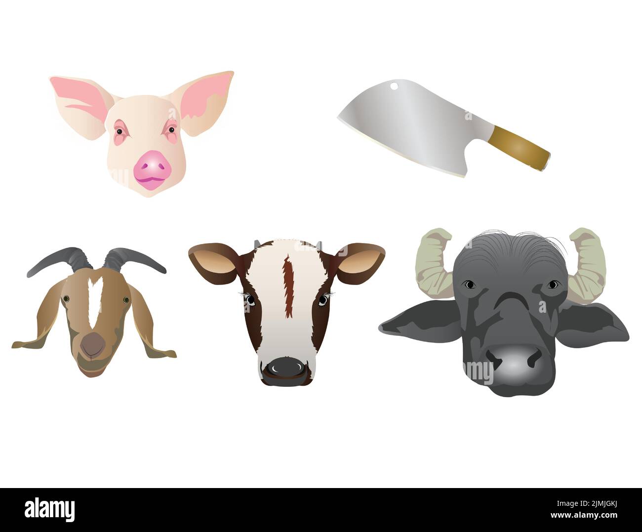 Vector Illustration of Animal Slaughter Stock Vector