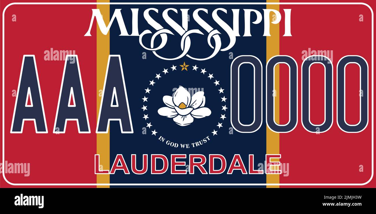 Mississippi licence plate stock vector images alamy