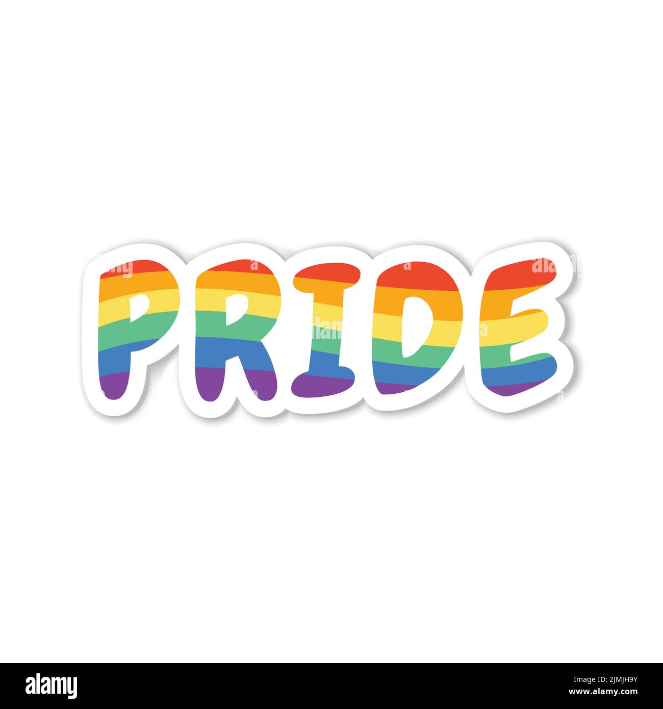 Lgbt pride letters in rainbow flag. Colorful vector lettering sticker ...