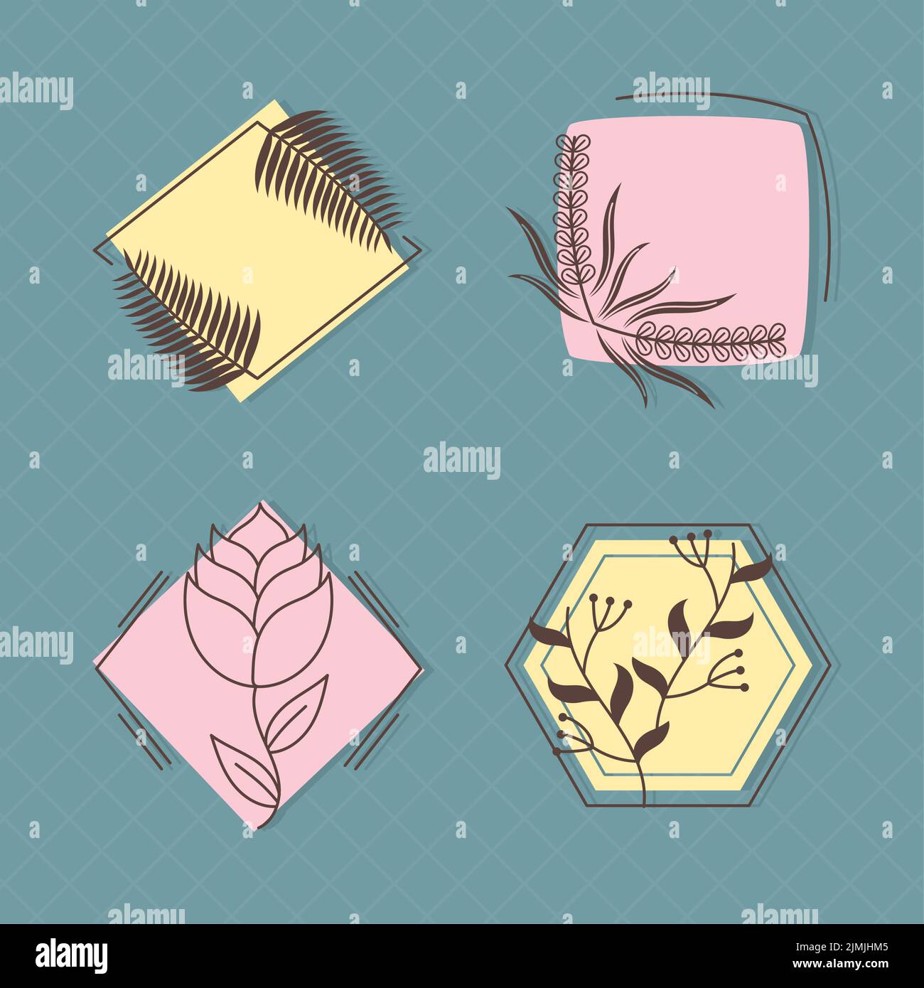 decorative floral badges set Stock Vector Image & Art - Alamy