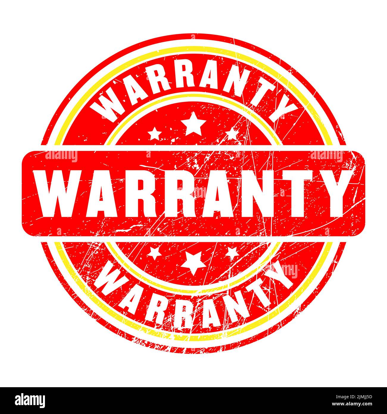 Warranty vector stamp, red color isolated background Stock Vector Image