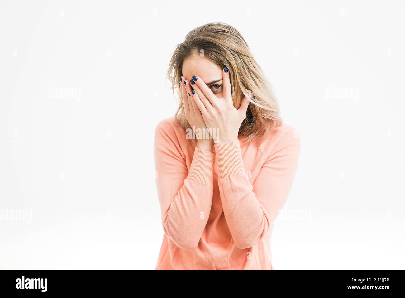 Shy Embarrassed Young Female Hiding Hi res Stock Photography And Images Shy Embarrassed Young Female Hiding Hi res Stock Photography And Images