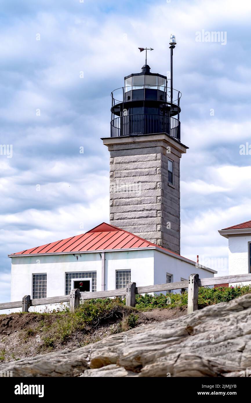 Beavertail Lighthouse Conacicut Island Jamestown, Rhode Island Stock