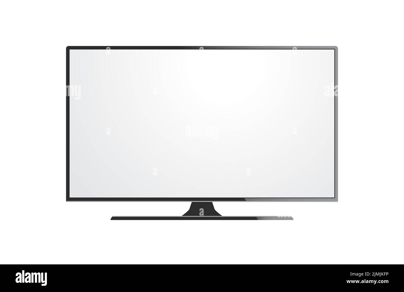 Glossy Minimal Television Icon Illustration TV Monitor Black Technology Screen Stock Vector