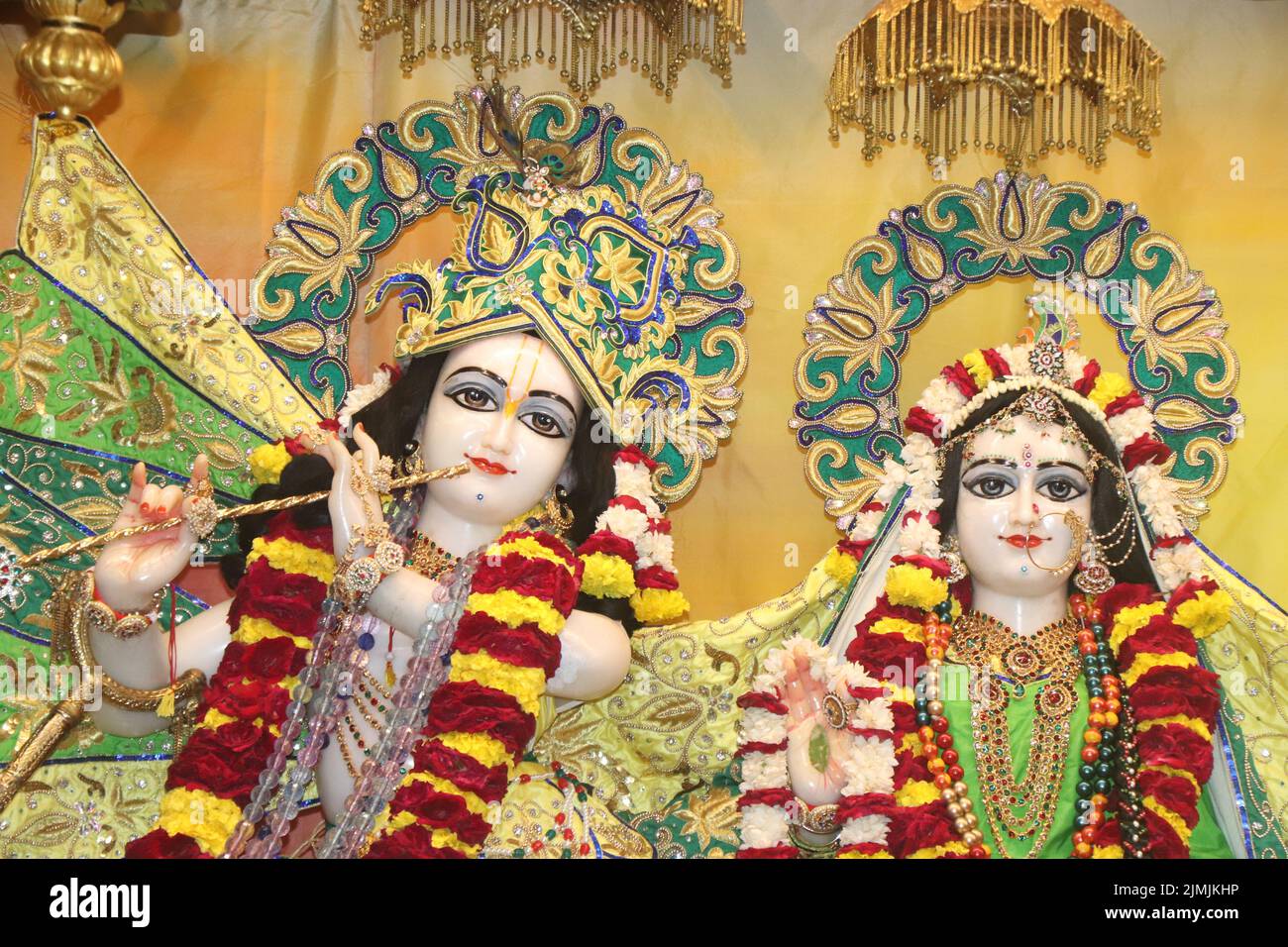 Sculptures of radha govindji in ahmedabad iskcon Temple, Gujarat Stock Photo