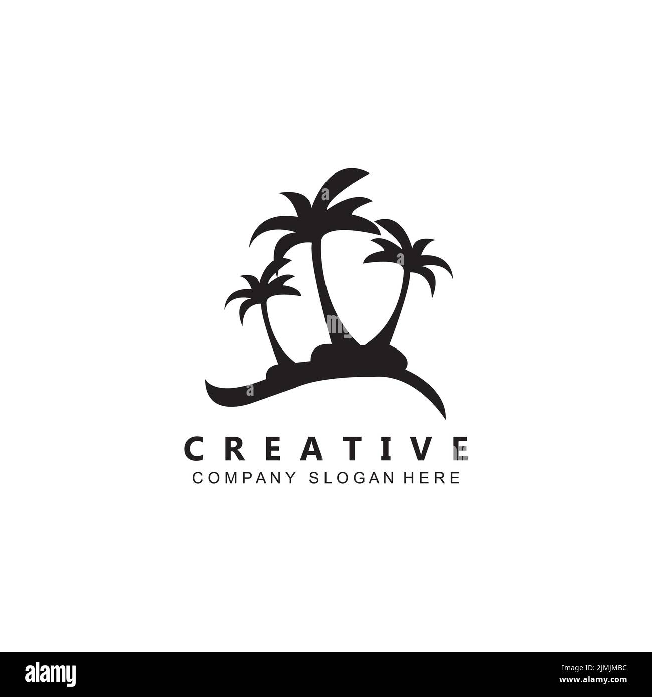 coconut tree logo vector symbol on the beach Stock Vector Image & Art ...