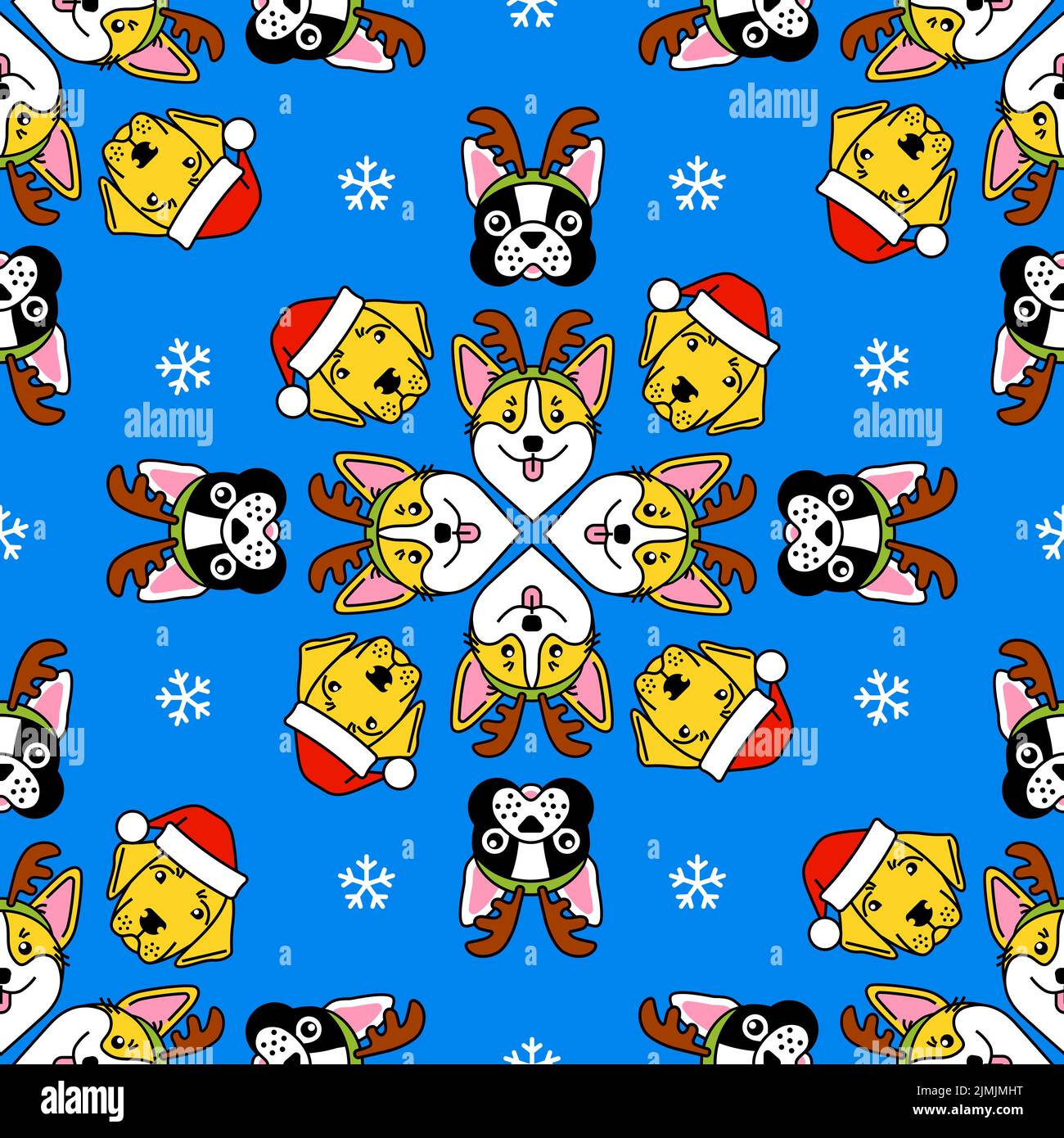 Christmas wrapping paper. Dog in costume christmas Stock Vector Image