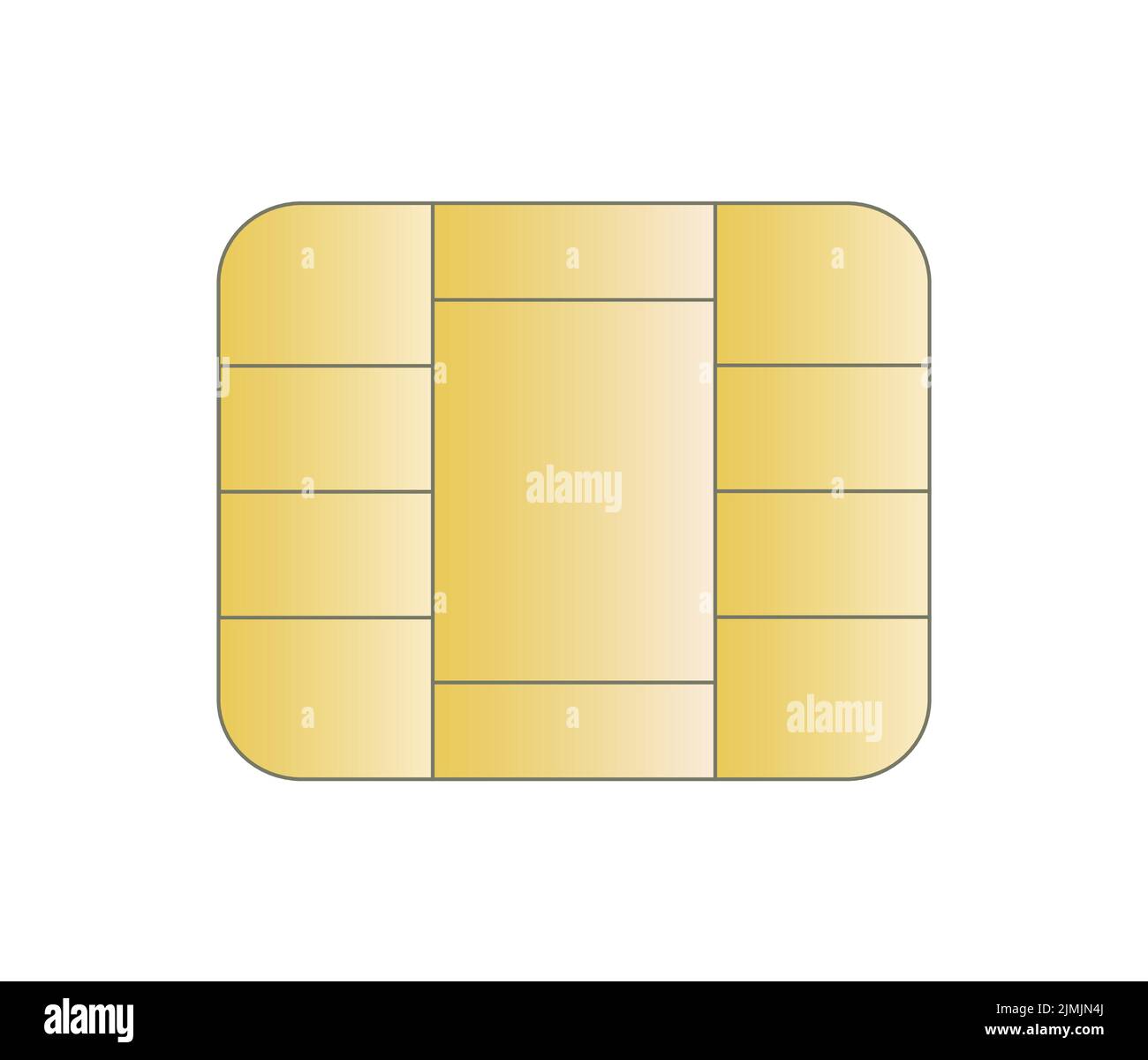 Golden Chip Sim Credit Debit Card Element Electronic Icon Illustration Stock Vector