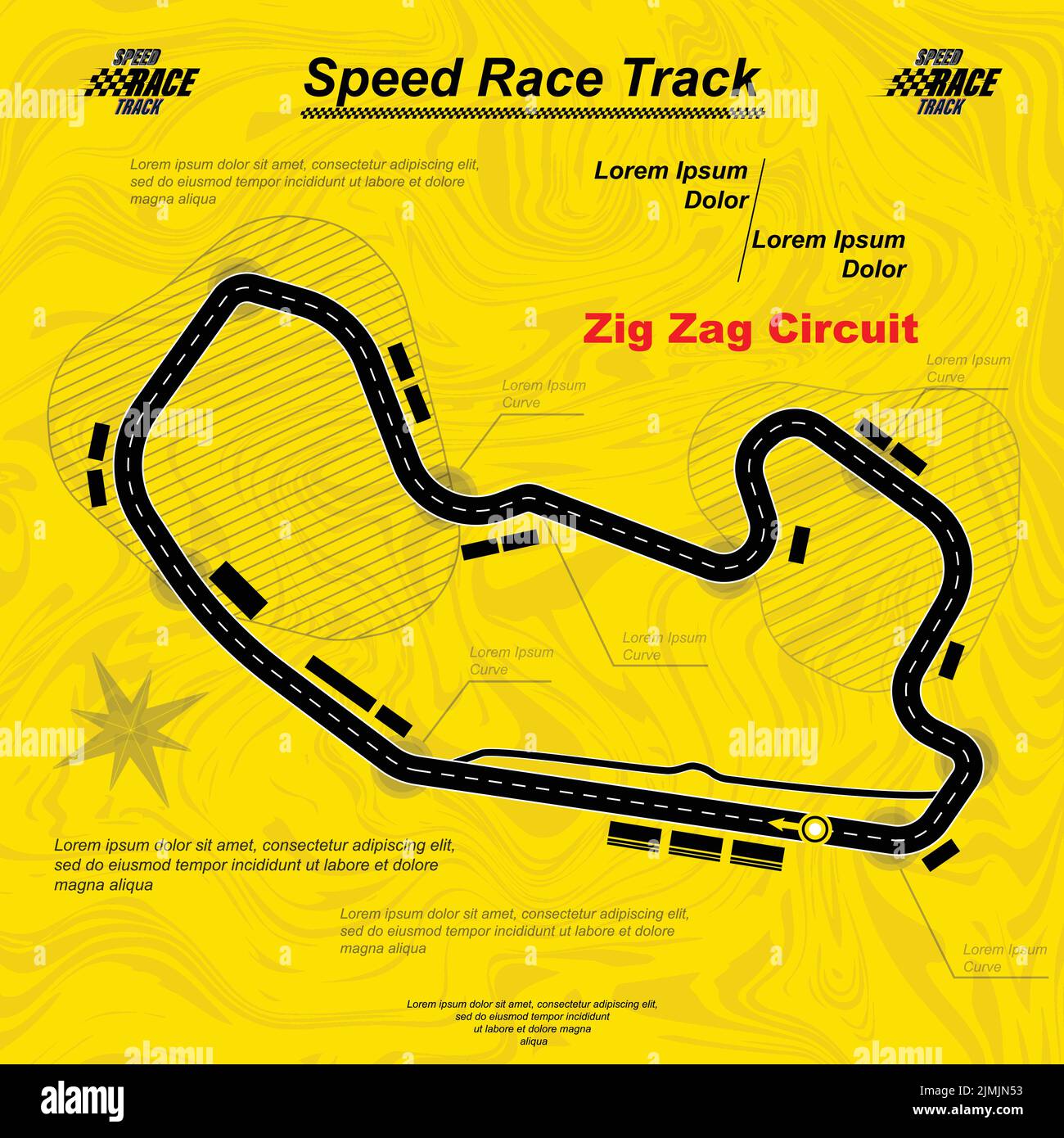 Yellow and black race track wallpaper Stock Vector