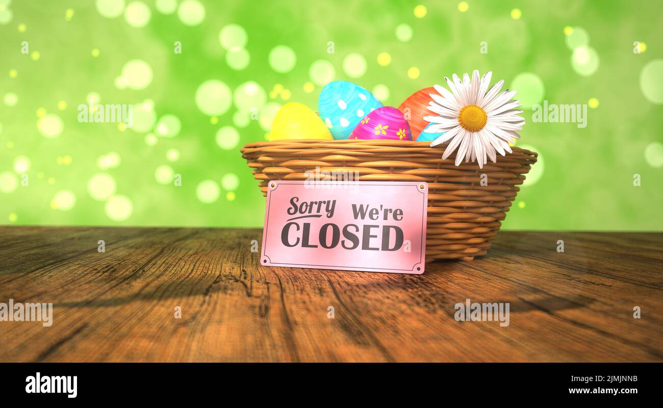 Easter Eggs Basket Closed Stock Photo Alamy