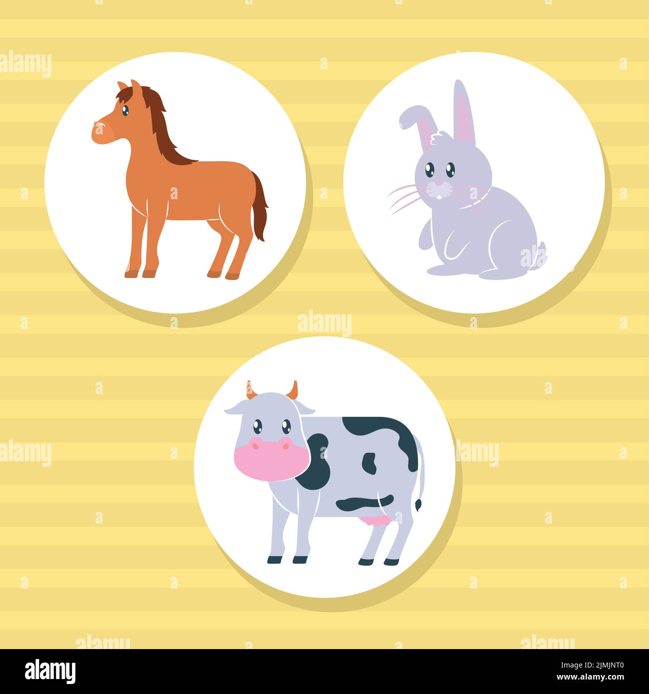 cute farm animals set Stock Vector Image & Art - Alamy