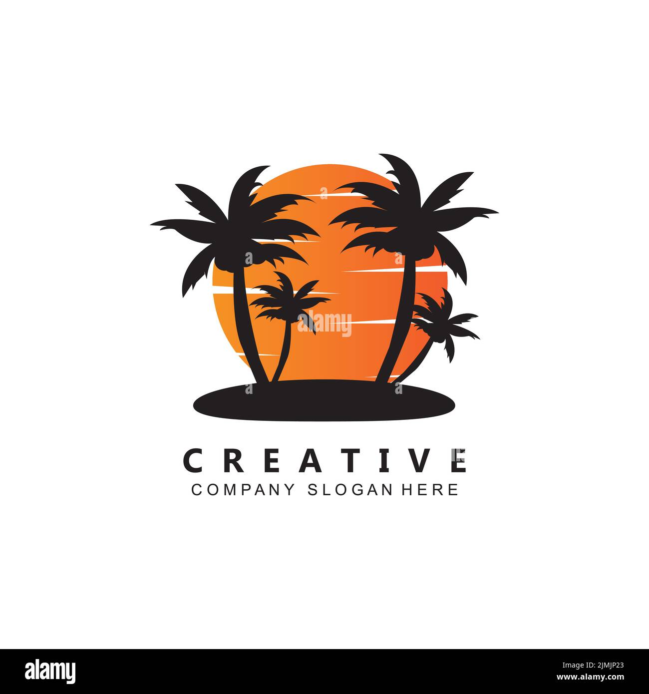 coconut tree logo vector symbol on the beach Stock Vector Image & Art ...