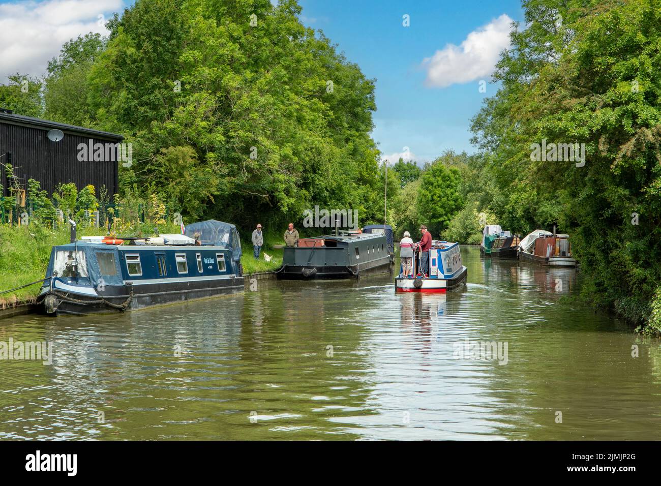 Narrow Boats on Grand Union Canal, Stoke Hammond, Bedfordshire, England