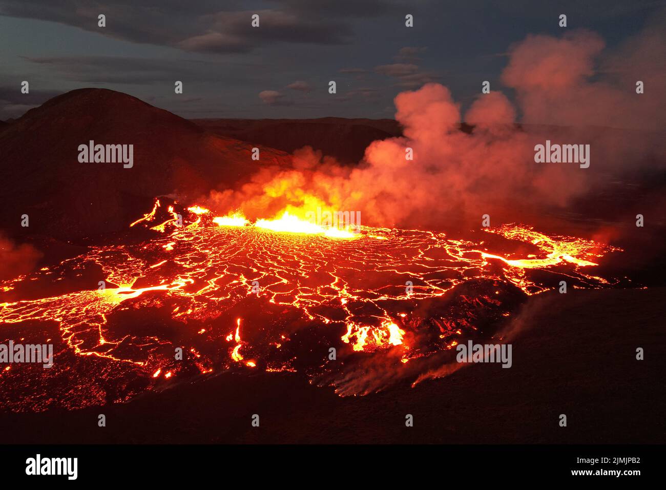 Meradalir Volcano 2022, Volcanic Eruption in Iceland Stock Photo - Alamy