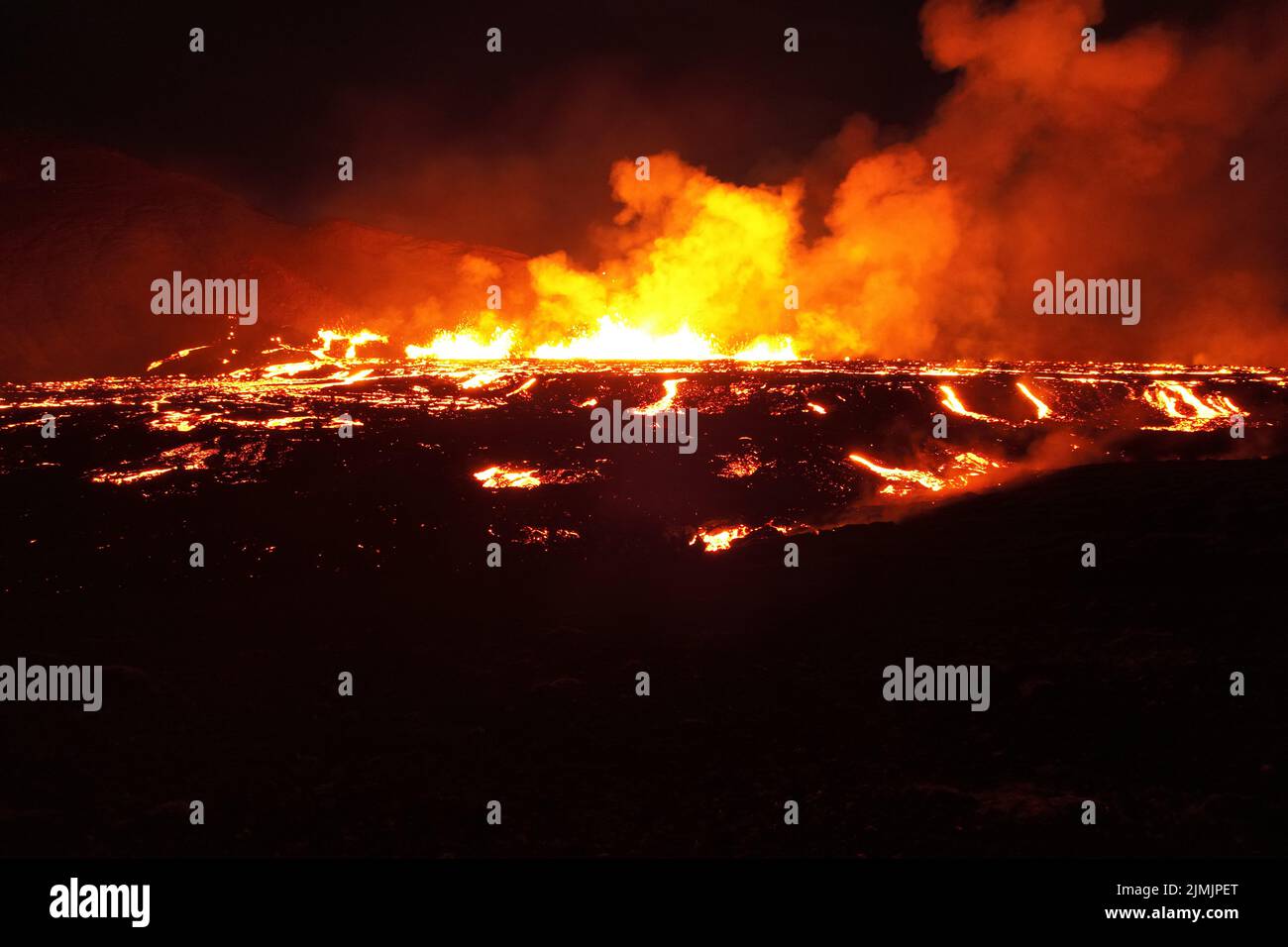 Meradalir Volcano 2022, Volcanic Eruption in Iceland Stock Photo - Alamy