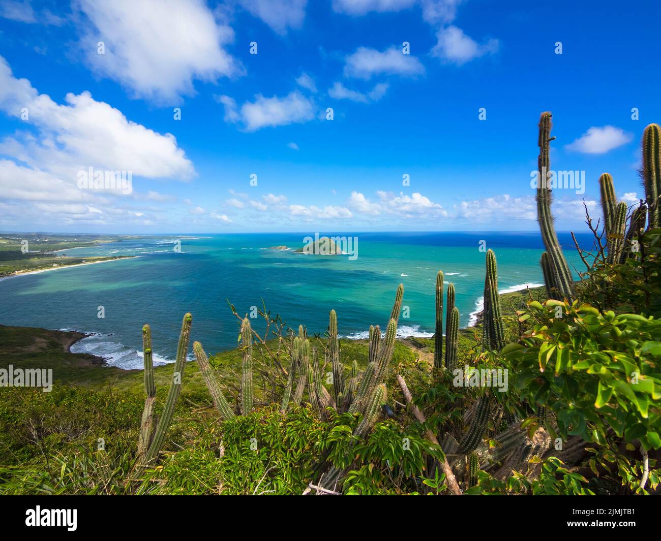 View over the Savannes Bay Nature Reserve at Vieux Fort Stock Photo Alamy