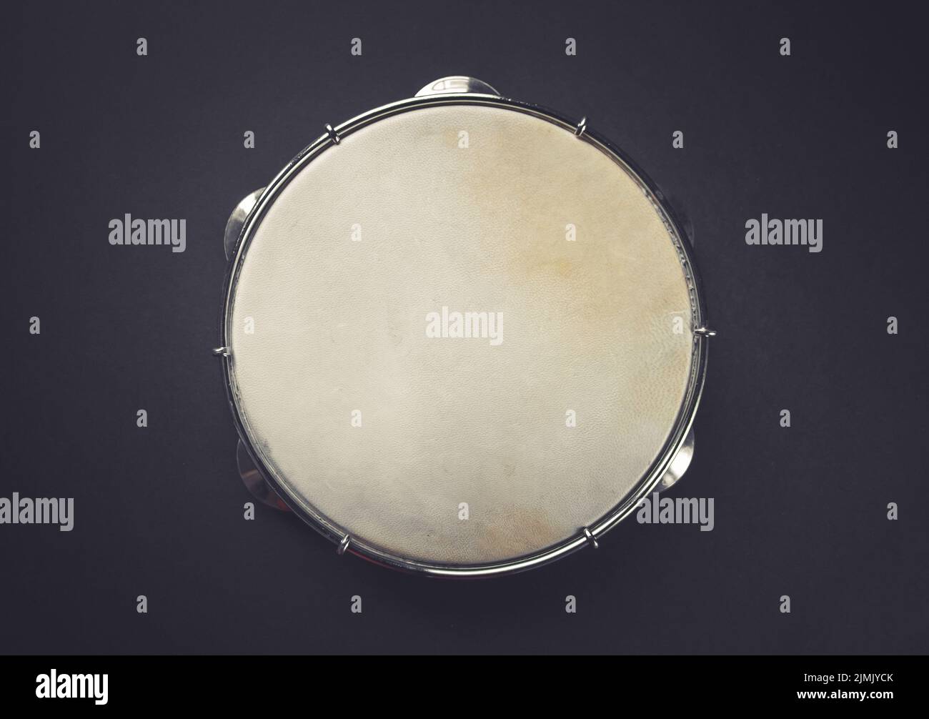 Brazilian tambourine isolated on black background Stock Photo